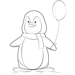 Baby Penguin Free Coloring Page for Kids