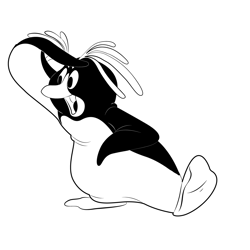Close Up Of A Penguin Free Coloring Page for Kids