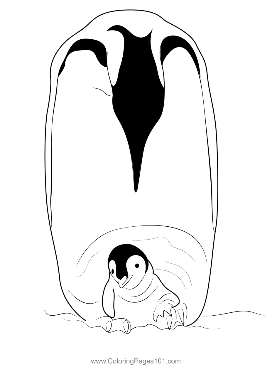Cute Baby Penguins Coloring Page for Kids - Free Penguins Printable