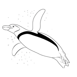 Gentoo Penguin Swimming Free Coloring Page for Kids