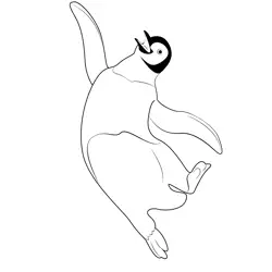 Happy Dancing Penguin Free Coloring Page for Kids