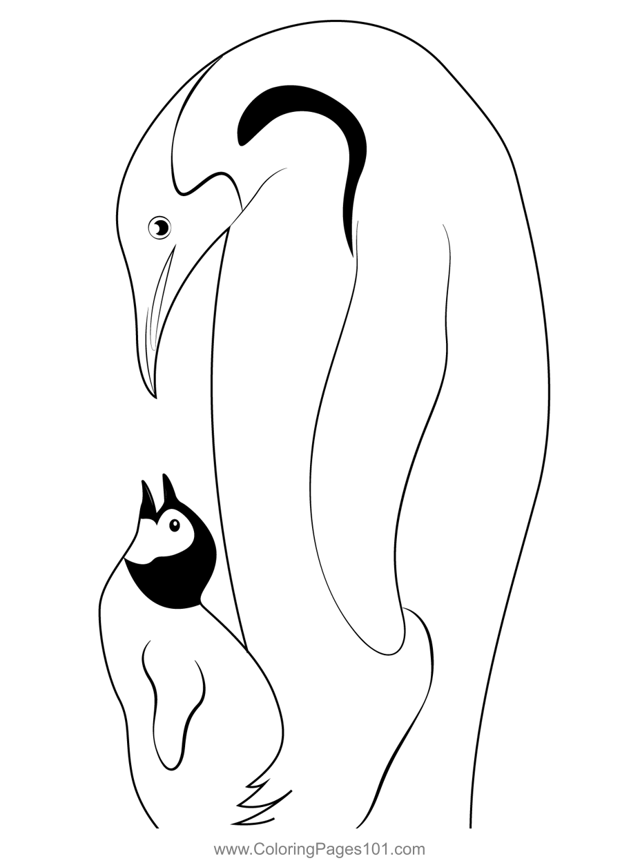 Penguin And Chick Coloring Page for Kids Free Penguins Printable