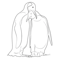Penguin Love Free Coloring Page for Kids