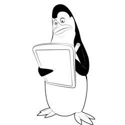 Penguin Reading A Book Free Coloring Page for Kids