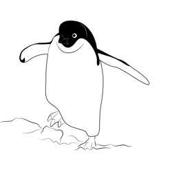 Penguin Walking Free Coloring Page for Kids