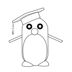 Penguin Waring Hat Free Coloring Page for Kids