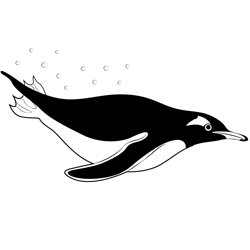 Penguins Swim Free Coloring Page for Kids
