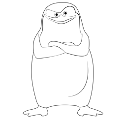 Stand Penguin Free Coloring Page for Kids