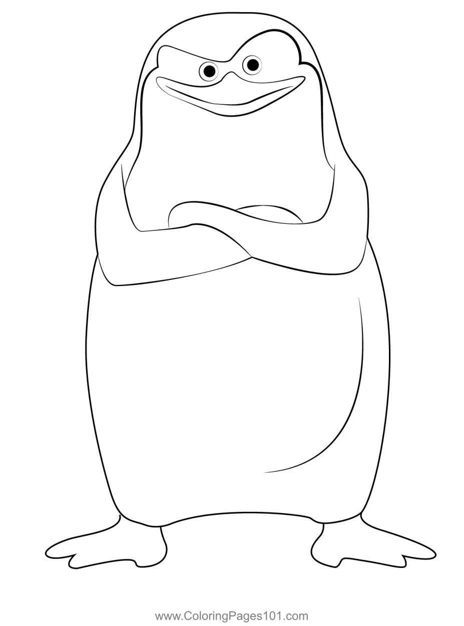 Stand Penguin Coloring Page for Kids - Free Penguins Printable Coloring