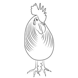 Angry Walking Rooster Free Coloring Page for Kids
