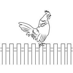 Good Morning Rooster Free Coloring Page for Kids