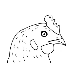 Rooster Closeup Free Coloring Page for Kids