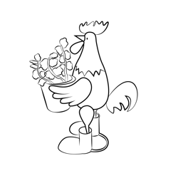 Rooster Free Coloring Page for Kids