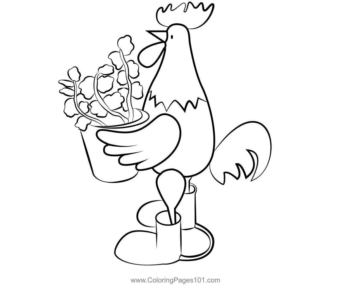 Rooster Coloring Page for Kids - Free Pheasants and Partridges