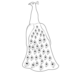 Struttung Male Peacock Free Coloring Page for Kids