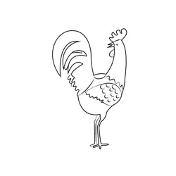 Wooden Rooster Free Coloring Page for Kids