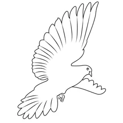 Dove In Sky Free Coloring Page for Kids