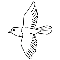 Small bird flying in sky Free Coloring Page for Kids
