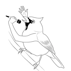 Humanos Cordinal Bird Free Coloring Page for Kids