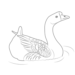African Goose Free Coloring Page for Kids