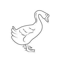 Big White Goose Free Coloring Page for Kids