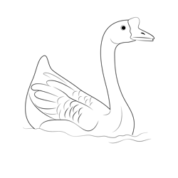 Chinese Goose Free Coloring Page for Kids
