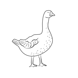 Free Running Goose Free Coloring Page for Kids
