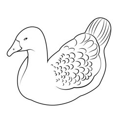 Goose Sitting On Grass Free Coloring Page for Kids