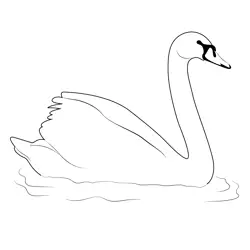 Swan Swim Free Coloring Page for Kids