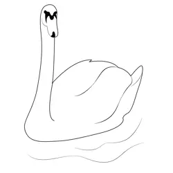 Swan 2 Free Coloring Page for Kids