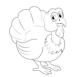 Baby Turkey Bird Free Coloring Page for Kids