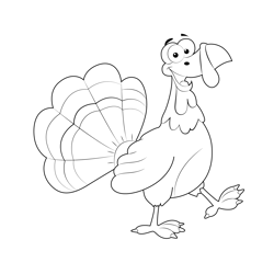 Happy Turkey Free Coloring Page for Kids