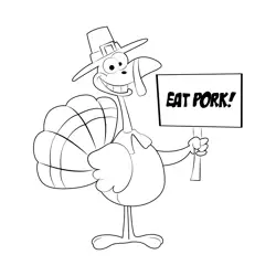 Turkey Free Coloring Page for Kids