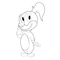 Baby Woodpecker Free Coloring Page for Kids
