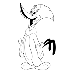 Classic Woody Woodpecker Free Coloring Page for Kids