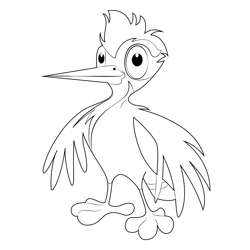 Cute Woodpecker Bird Free Coloring Page for Kids