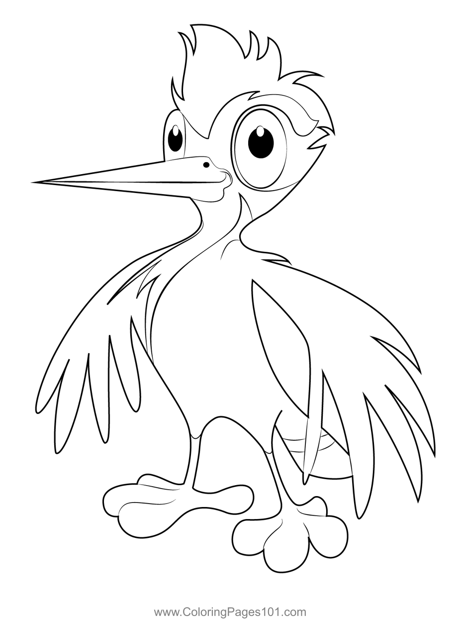 Cute Woodpecker Bird Coloring Page for Kids - Free Woodpeckers