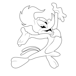 Dance Woody Woodpecker Free Coloring Page for Kids