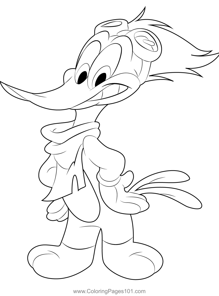 Woodpecker 4 Coloring Page for Kids - Free Woodpeckers Printable
