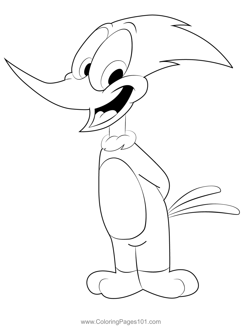 Woody Woodpecker Coloring Page for Kids - Free Woodpeckers Printable