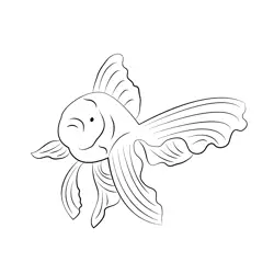 Goldfish Male Free Coloring Page for Kids