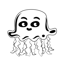Cartoon Jellyfish Free Coloring Page for Kids