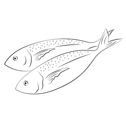 Horse Mackerel Whole Round Free Coloring Page for Kids