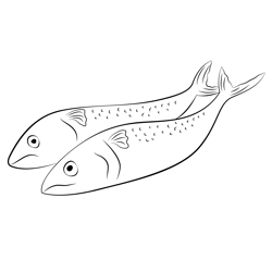 Mackerel Sleeping Sad Fish Free Coloring Page for Kids