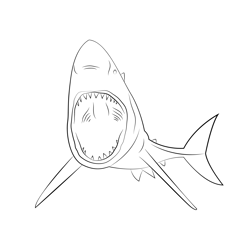 Diving With Great White Sharks Free Coloring Page for Kids