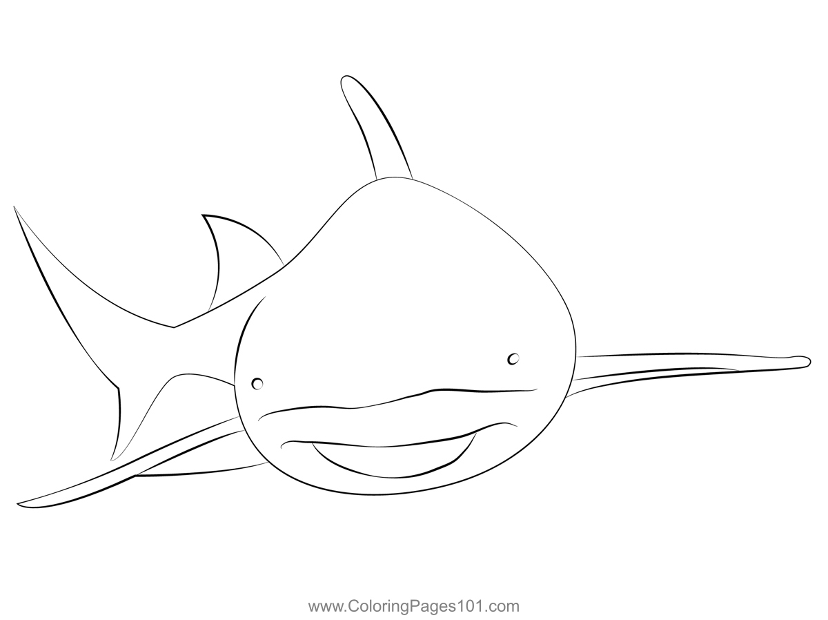 Lemon Shark sharks Coloring Page for Kids Free Sharks Printable