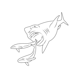 Megalodon Shark Free Coloring Page for Kids