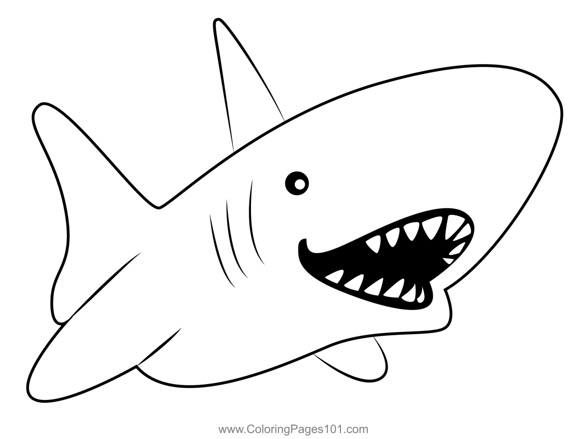 Shark Underwater Coloring Page for Kids - Free Sharks Printable