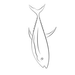 New Tuna Fish Free Coloring Page for Kids