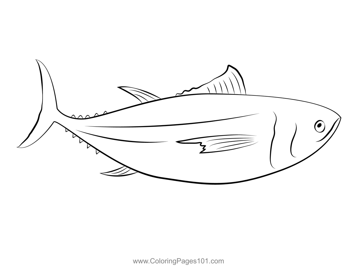 Tuna Capecod Coloring Page for Kids - Free Tuna Printable Coloring
